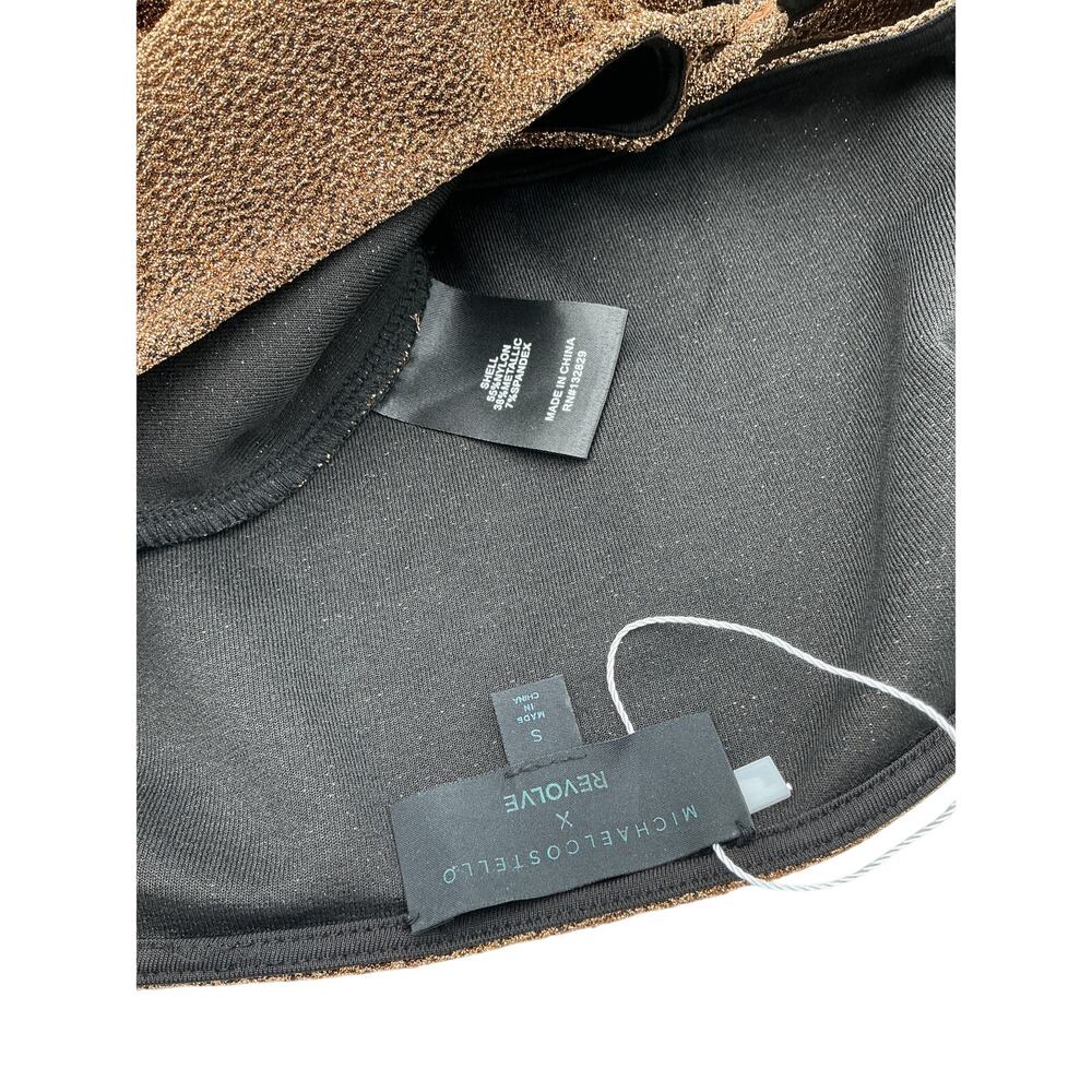 Michael Costello x Revolve 'Nyura' Gold Nylon Gown Size S - Picture 4 of 4